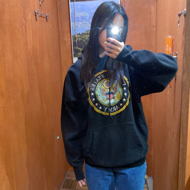  (L) USA Army 밀리터리 후드티 
