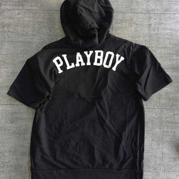 Playboy 플레이보이 가슴로고 올드스쿨아메카지 반팔후드티셔츠
