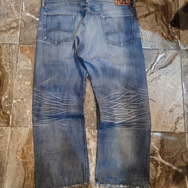 더블알엘 워싱 셀비지 데님팬츠 (빅사이즈)