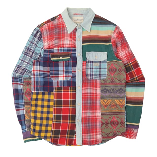 데님앤서플라이 패치워크 체크 셔츠