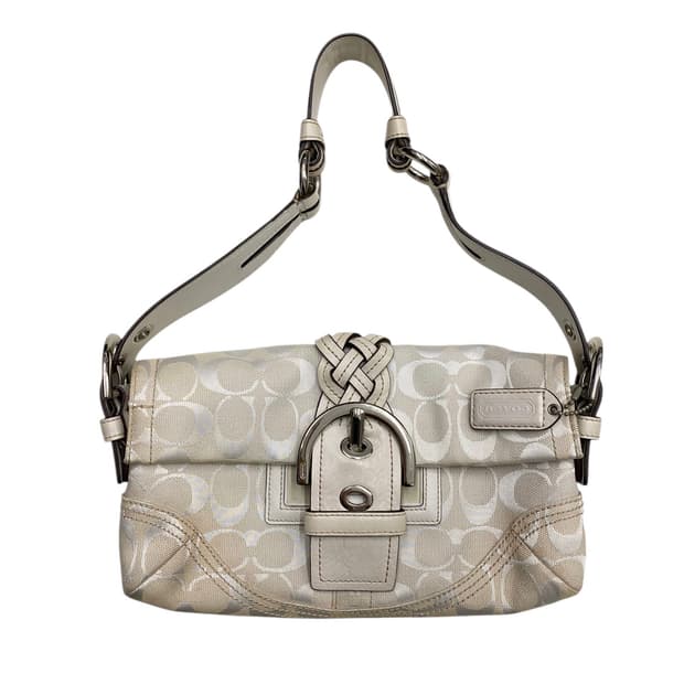 코치 y2k 화이트 숄더백