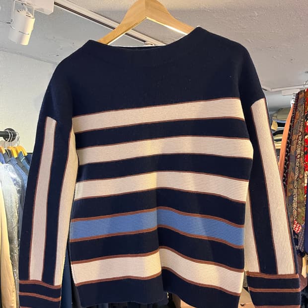 시스템 스트라이프 울 니트