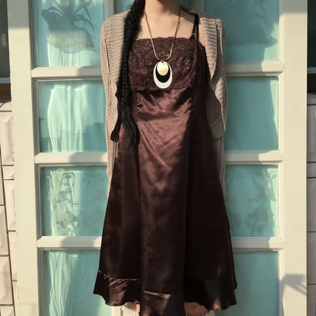 Lace point slip onepiece