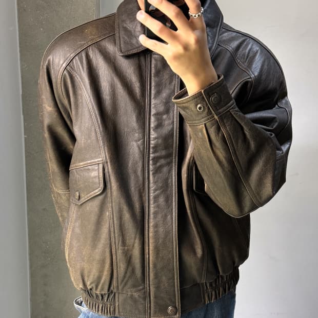 지타노 90‘s 레더 봄버 자켓