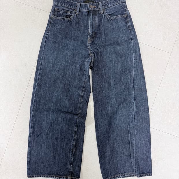 Uniqlo Jeans 생지 진청 와이드 팬츠