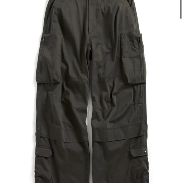 해칭룸 Zip Cargo Work Pants Dark Khaki L