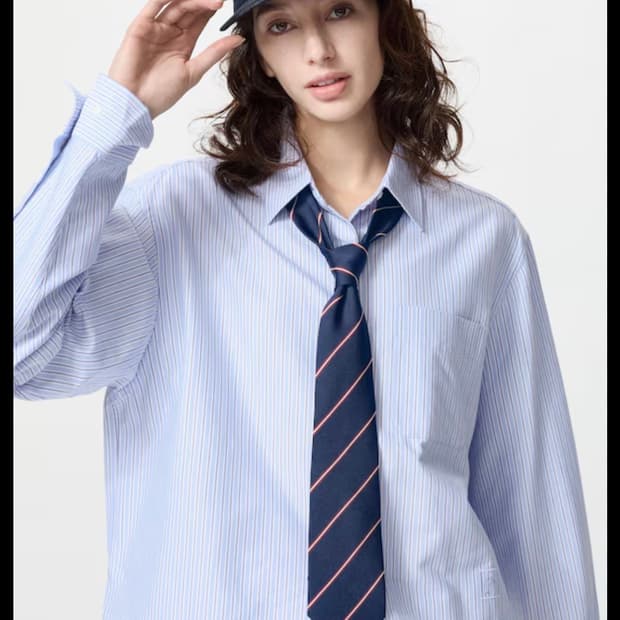 [여성 XL] 유니클로 JWA 옥스포드 박시셔츠 (스트라이프) (새상품)