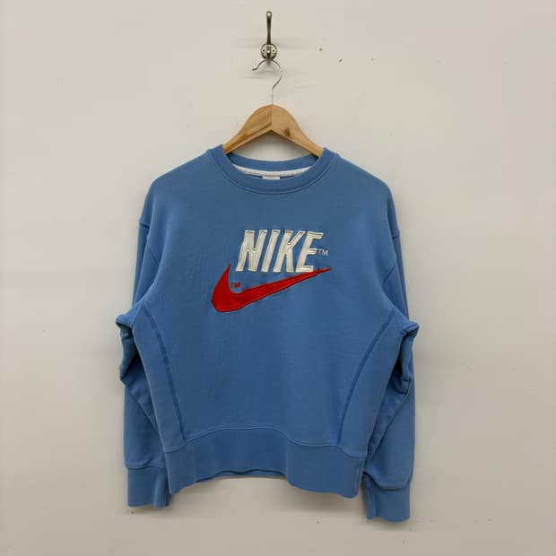 나이키 스우시 로고 블루 맨투맨 여성 M