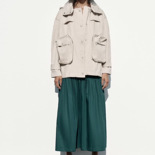 zara 자라 포켓 파카 리미티드 에디션 아이보리 자켓 M