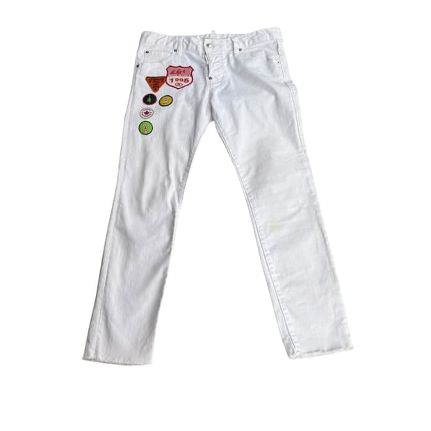 디스퀘어드2 화이트 데님 팬츠