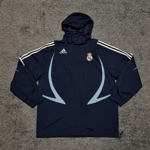 아디다스 레알마드리드 07-08 레인 자켓 105 xl 바람막이 빈티지