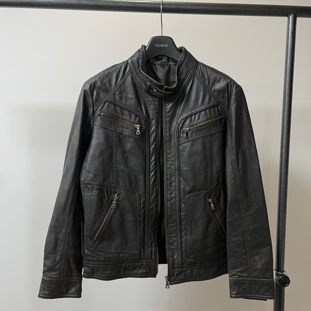 (L) 딥브라운 양가죽 가죽자켓