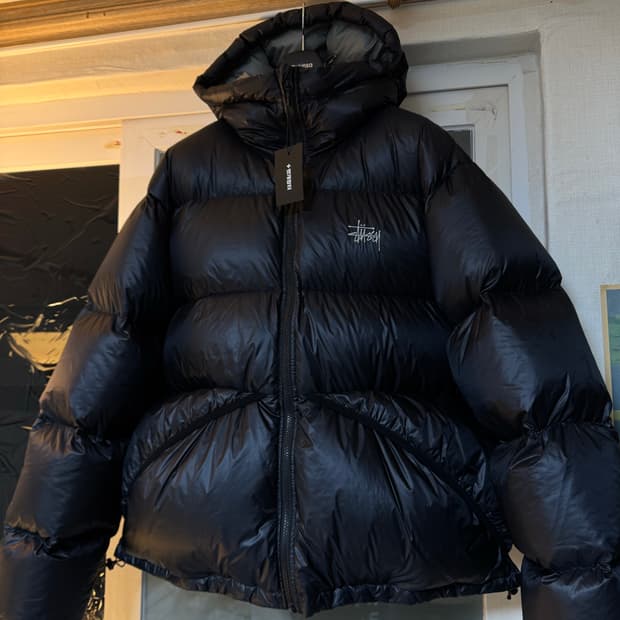 [XL] 스투시 다운 파카 마이크로 립스탑 팬텀 블랙