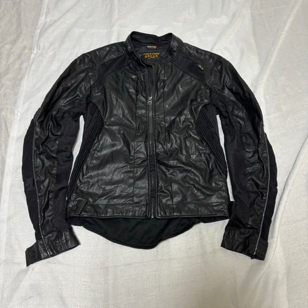 “Field Core” Black Mesh Biker Jacket