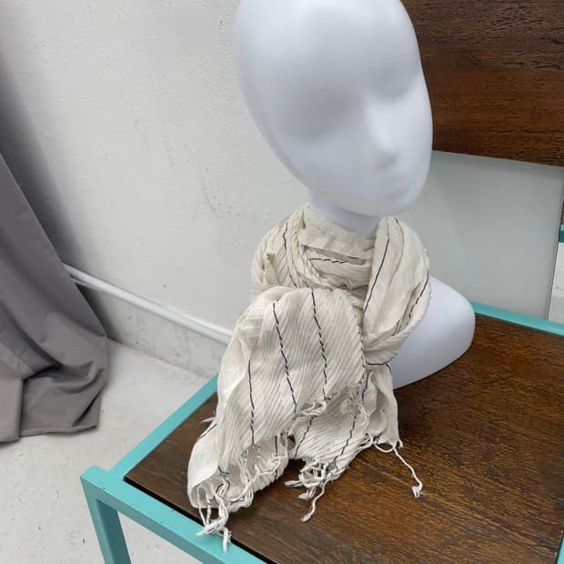 아이보리 스트라이프 머플러 