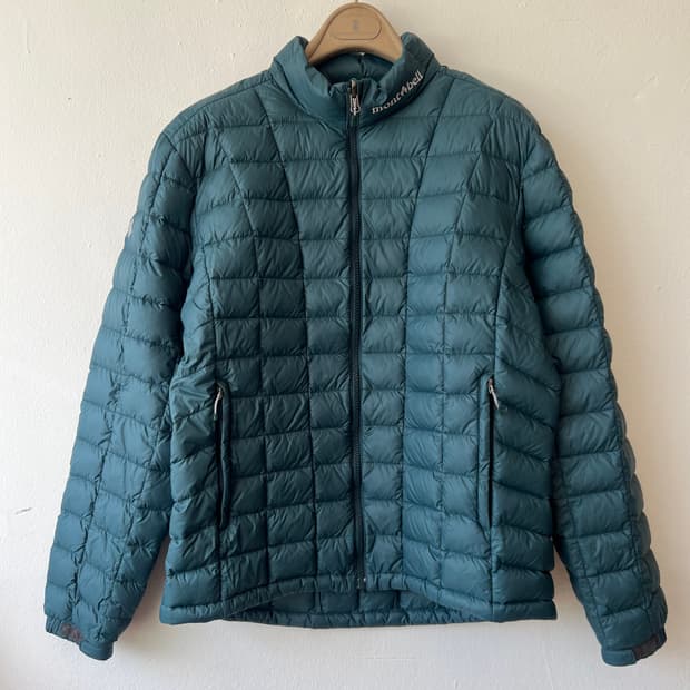 몽벨 남성 그린 구스다운경량패딩