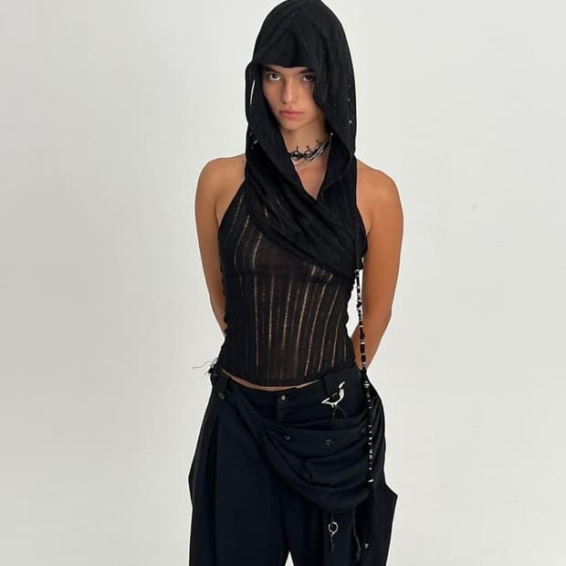 Hyein Seo hooded halter black 1 size