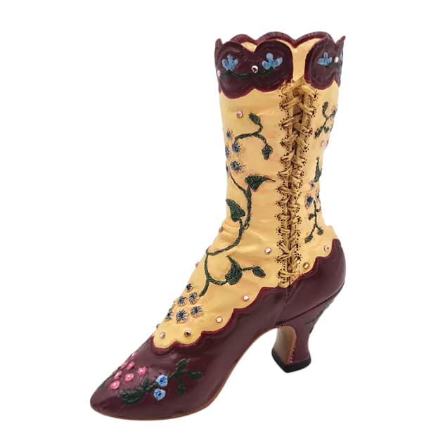 98s 미국 핸드 플로랄 웨스턴 부츠 오브제