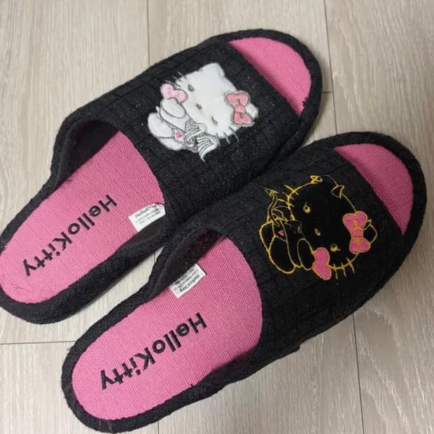 천사키티 악마키티 고전 트위드 슬리퍼 고전키티