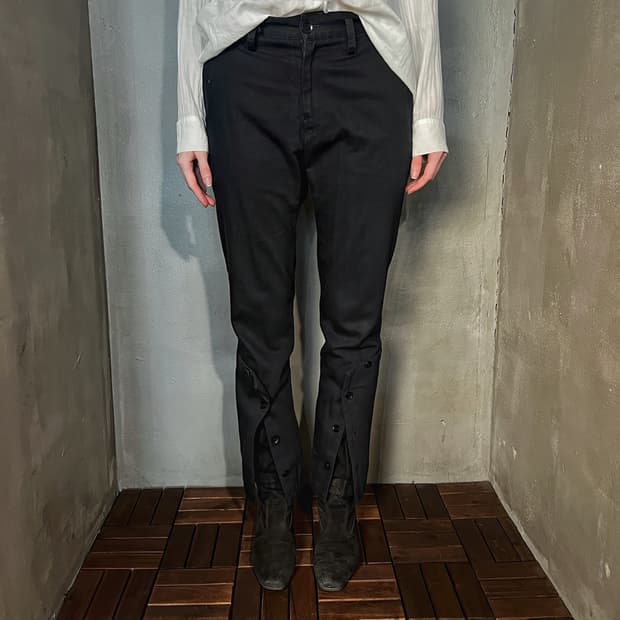 19aw 요지 야마모토 버튼 슬릿 트라우저