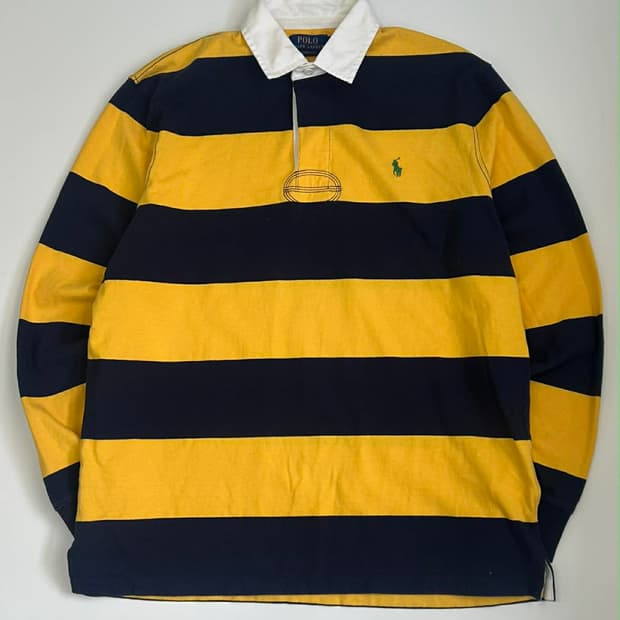 [L] 폴로 랄프로렌 24ss 신형 스트라이프 럭비 셔츠 카라넥 슬리브