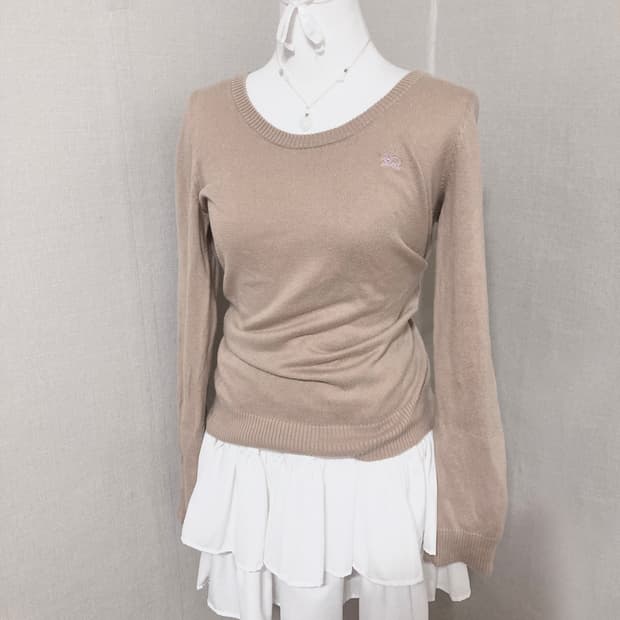 버버리 블루라벨 베이지 니트 38