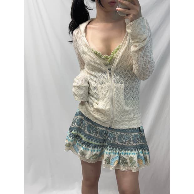 레이스 후디드 집업