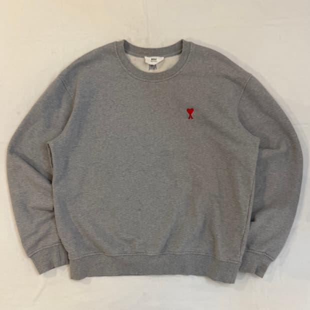 큐알정품) 아미 하트로고 맨투맨 스웻셔츠 그레이