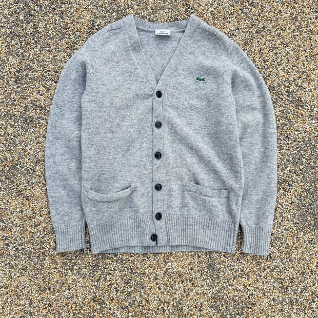 라코스테(Lacoste) 그레이 울 니트 가디건