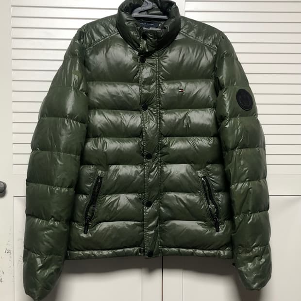 타미힐피거 패딩 자켓 딥카키 다운