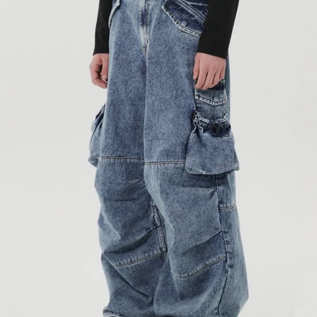 디앤에스알 카고 팬츠 블루 L