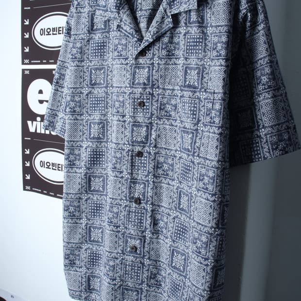(XL-2XL) 유니클로 반팔 카라 티셔츠 셔츠 남방 협업-H36082