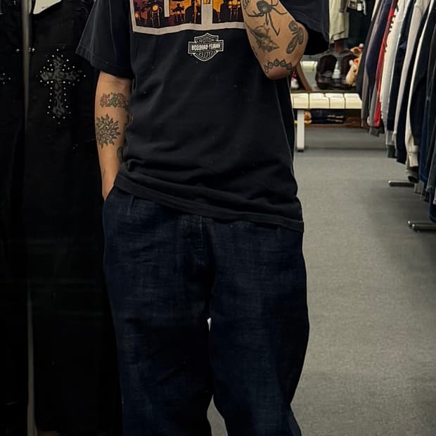 L) 할리데이비슨 빈티지 스모키마운틴 프린팅 반팔 티셔츠