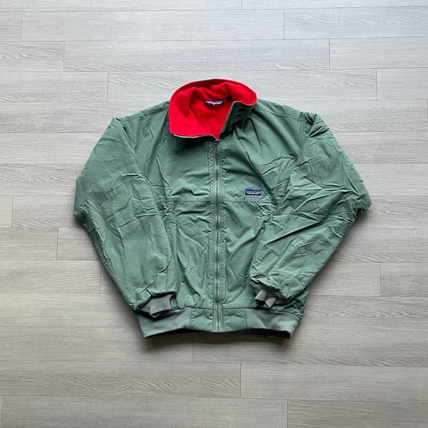 80s 파타고니아 쉘드 신칠라 세이지 그린 봄버 자켓 rare usa
