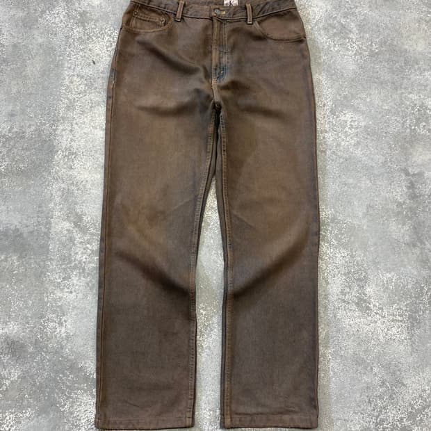 [31] 90-00s CK 캘빈클라인 브라원 워시드 레귤러핏 데님팬츠