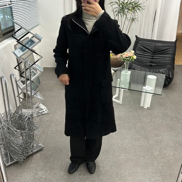 isd 블랙 롱 코트