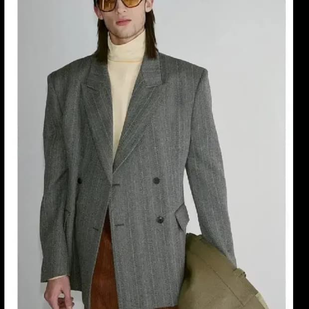 [M] 렉토 24fw 브로큰 헤링본 더블자켓 블레이저 그레이 