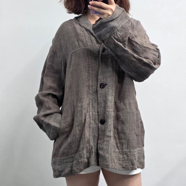 [프립]2 size/이세이 미야케 퍼머넌트 린넨셔츠자켓