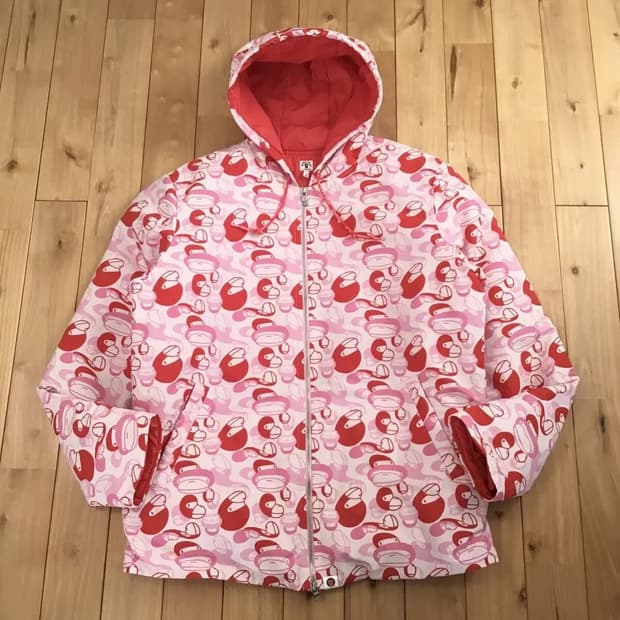 베이프 2005년도 마일로 핑크카모 패딩