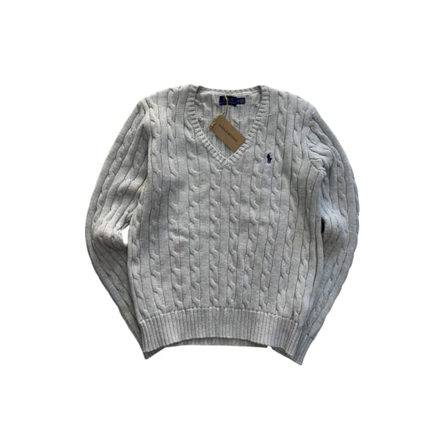 [우먼 M] 폴로 랄프로렌 우먼스 케이블 브이넥 니트 스웨터