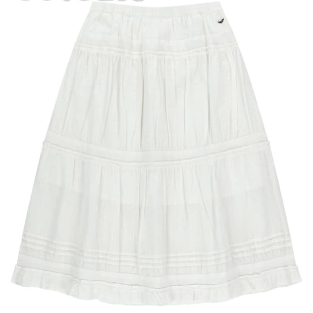 코이세이오 SHIRRING MIDI SKIRT WHITE