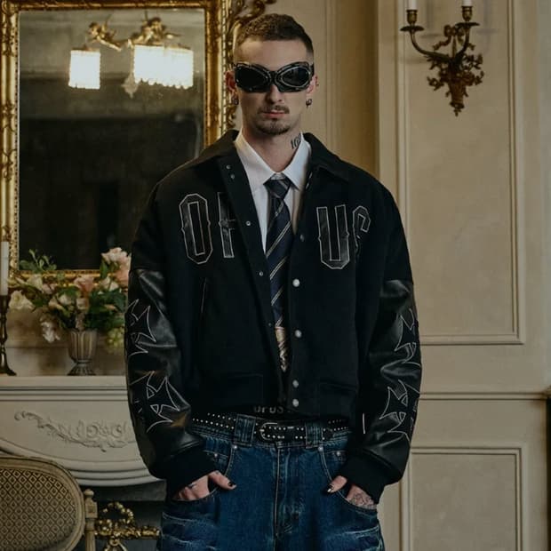 (유일매물)오퍼스0012 레더 바시티 자켓 L