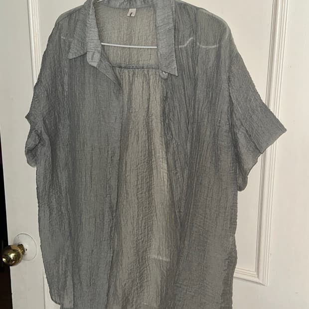 베일 이솝 시스루 셔츠 그레이