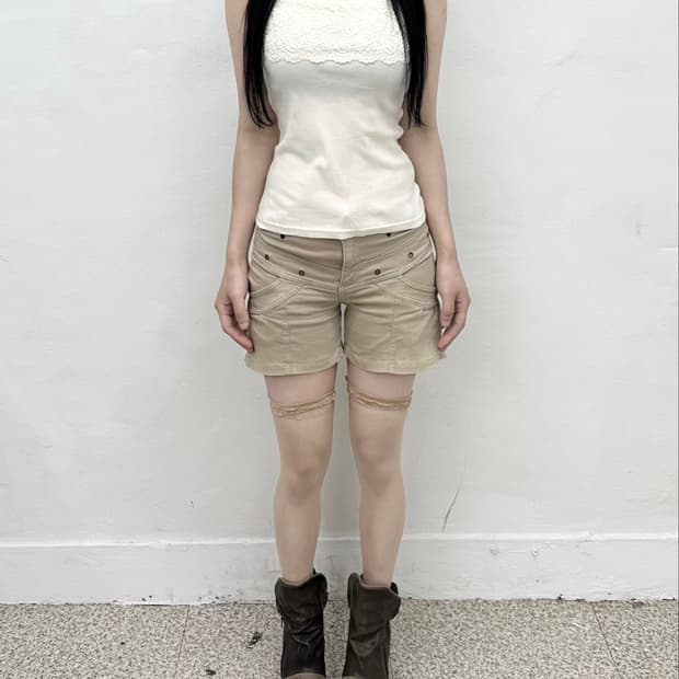 Ivory lace panel sleeveless