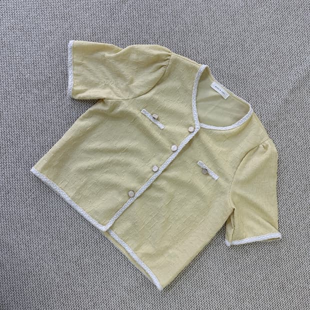 프리 부루앤쥬디 트위드 반팔 자켓 0410D