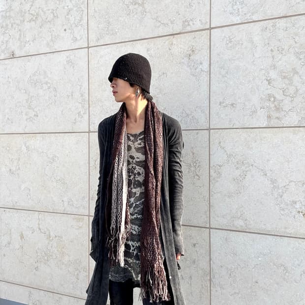 2. Brown Knit Scarf 3.0