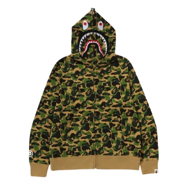 베이프 세퍼레이트 후드집업 그린