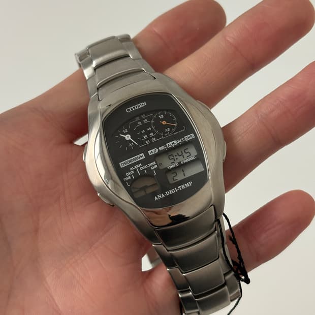 시티즌 2000년대 Oxy Alterna 아나디지템포 실버 쿼츠 남성