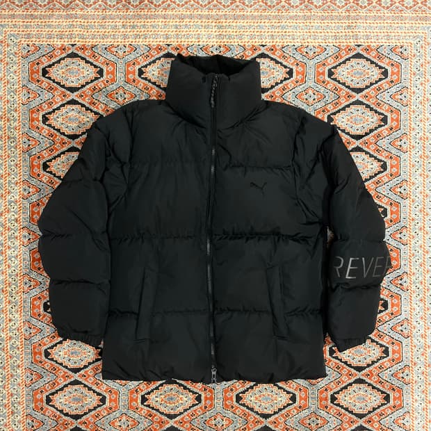 푸마 블랙 덕다운 패딩 점퍼 여성S 호칭160