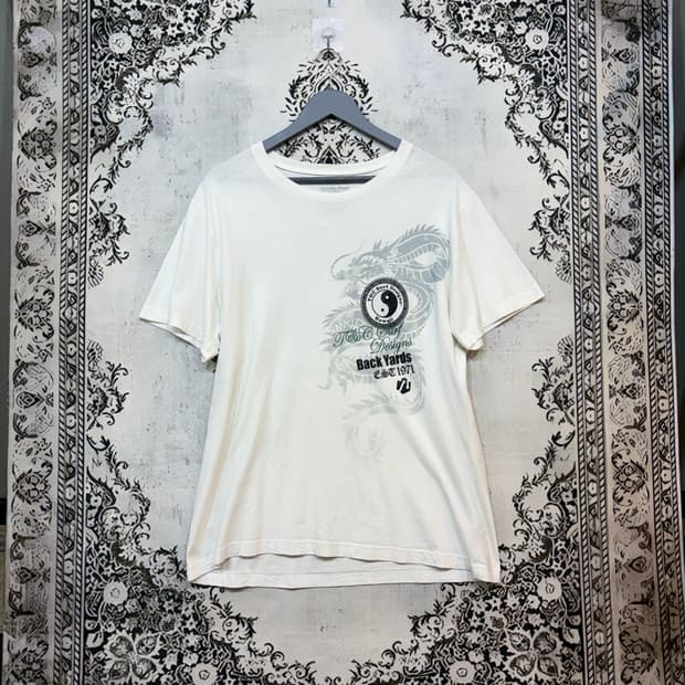 일본빈티지 t&g surf 드래곤 레터링 반팔